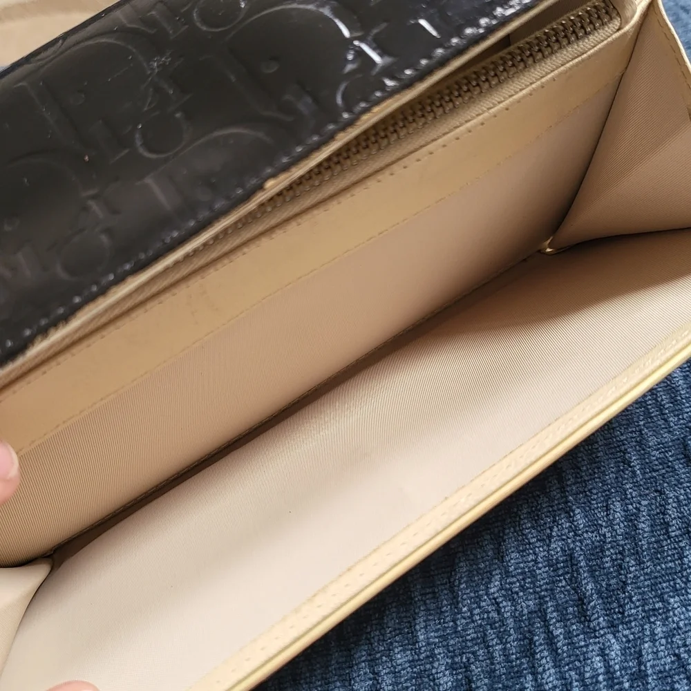 Christian Dior Patent Leather Long Wallet..Authentic..w/coa.